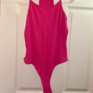 Pink, ribbed bodysuit. Used. From SHEIN. Size M.